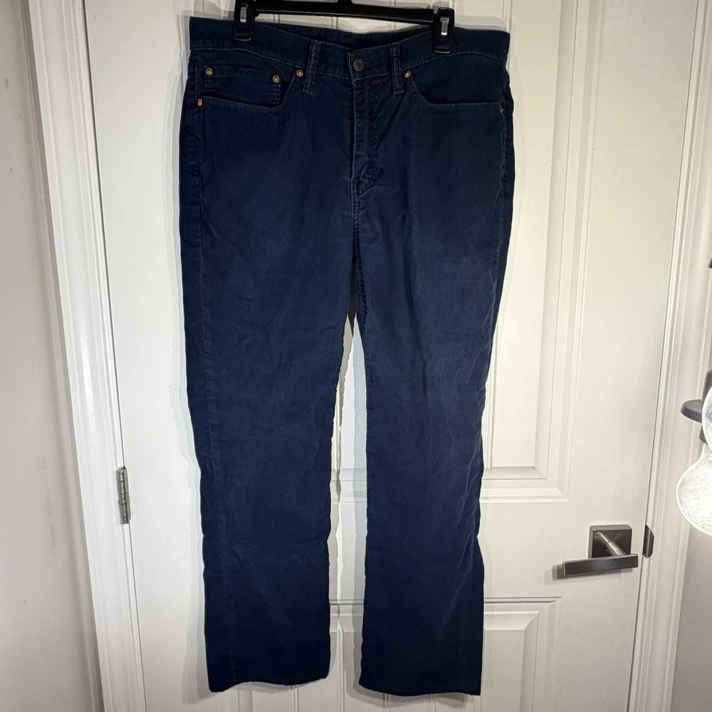 Levi's 514 Navy Corduroy‎ Straight Leg Pants Men's 34x29